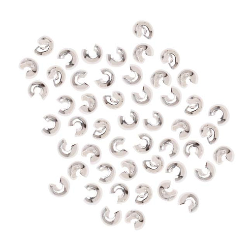 Shiny Silver Tone Crimp Bead Covers 3mm (144)